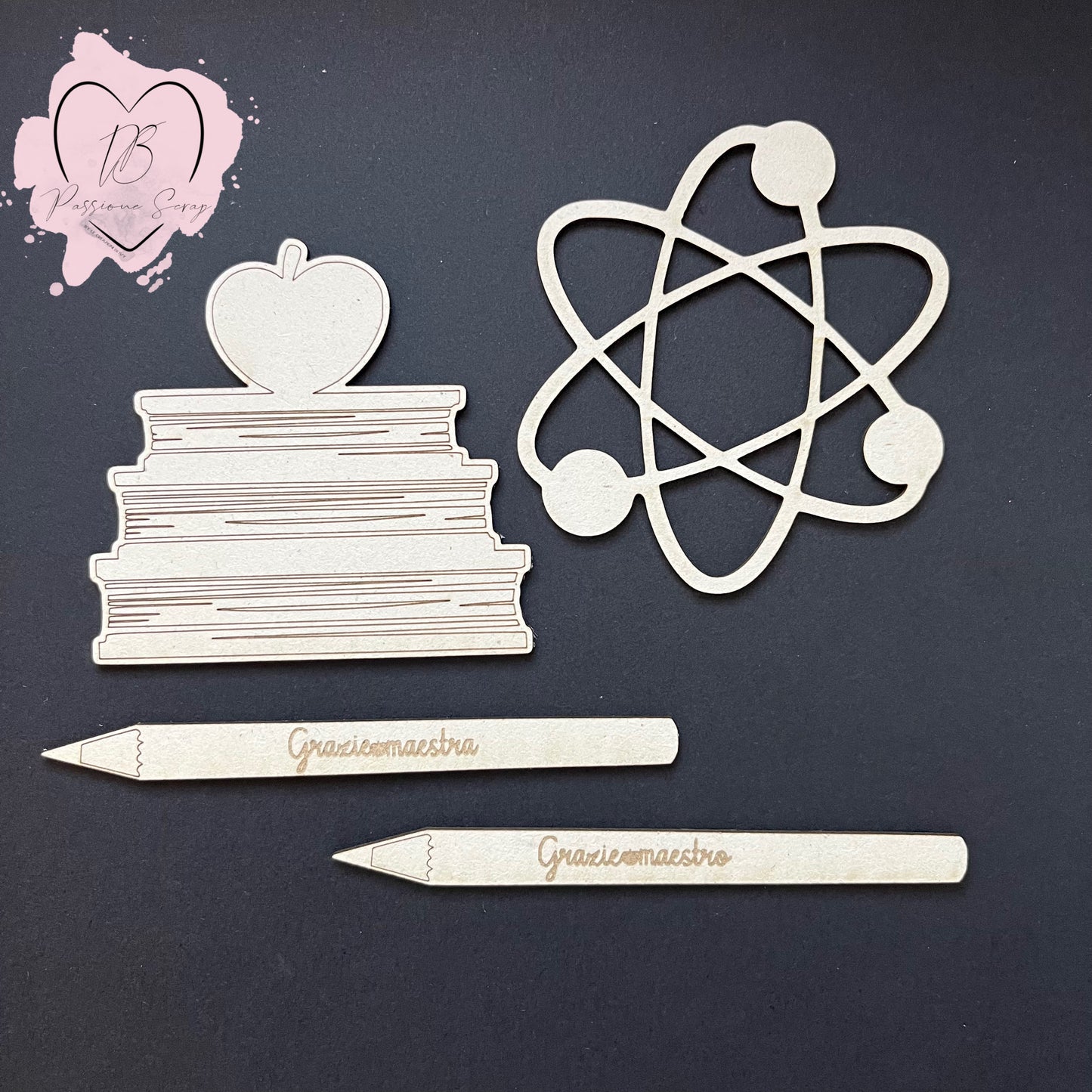 Chipboard set grande "W la scuola"