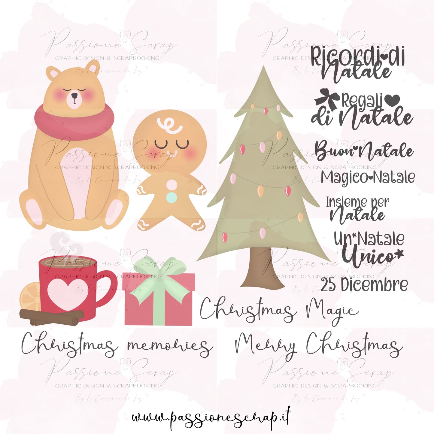 Set di timbri digitali "Ricordi di Natale"
