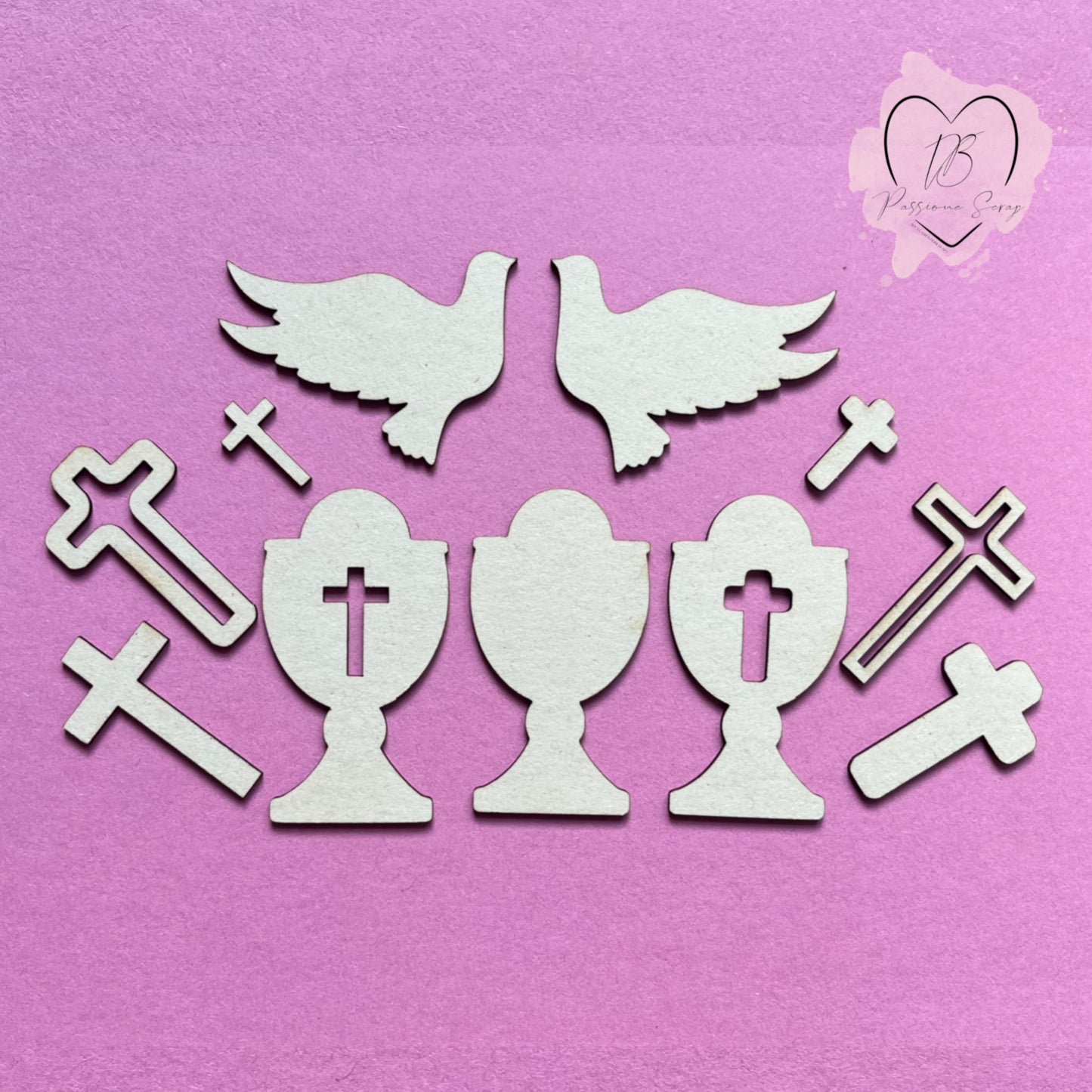 Set di 11 abbellimenti La mia Prima Comunione (simboli religiosi)