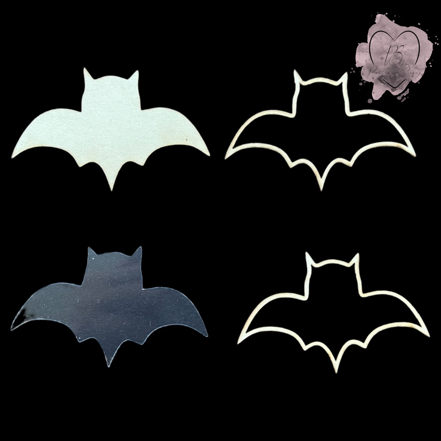 Abbellimento shaker chipboard pipistrello Halloween