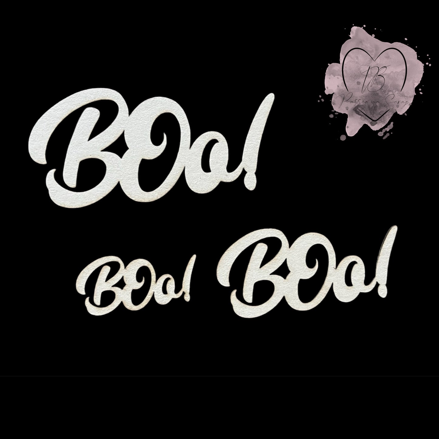 Abbellimenti chipboard Boo Halloween