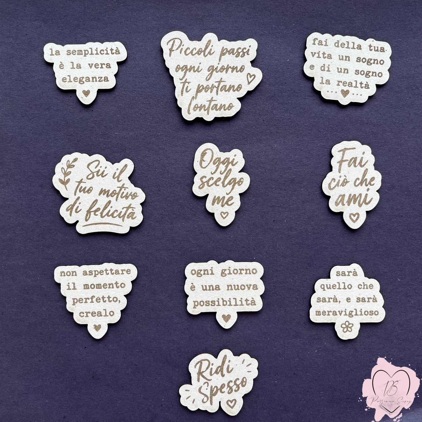 Chipboard set 2 frasi Frammenti