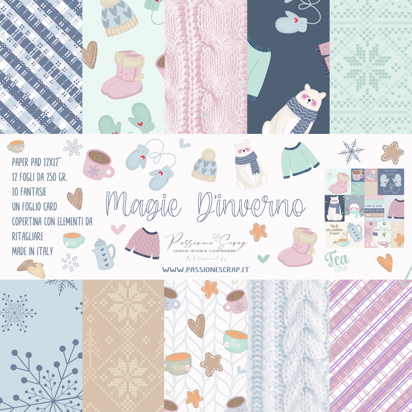 Paper pad 12 x 12" "Magie D'inverno"