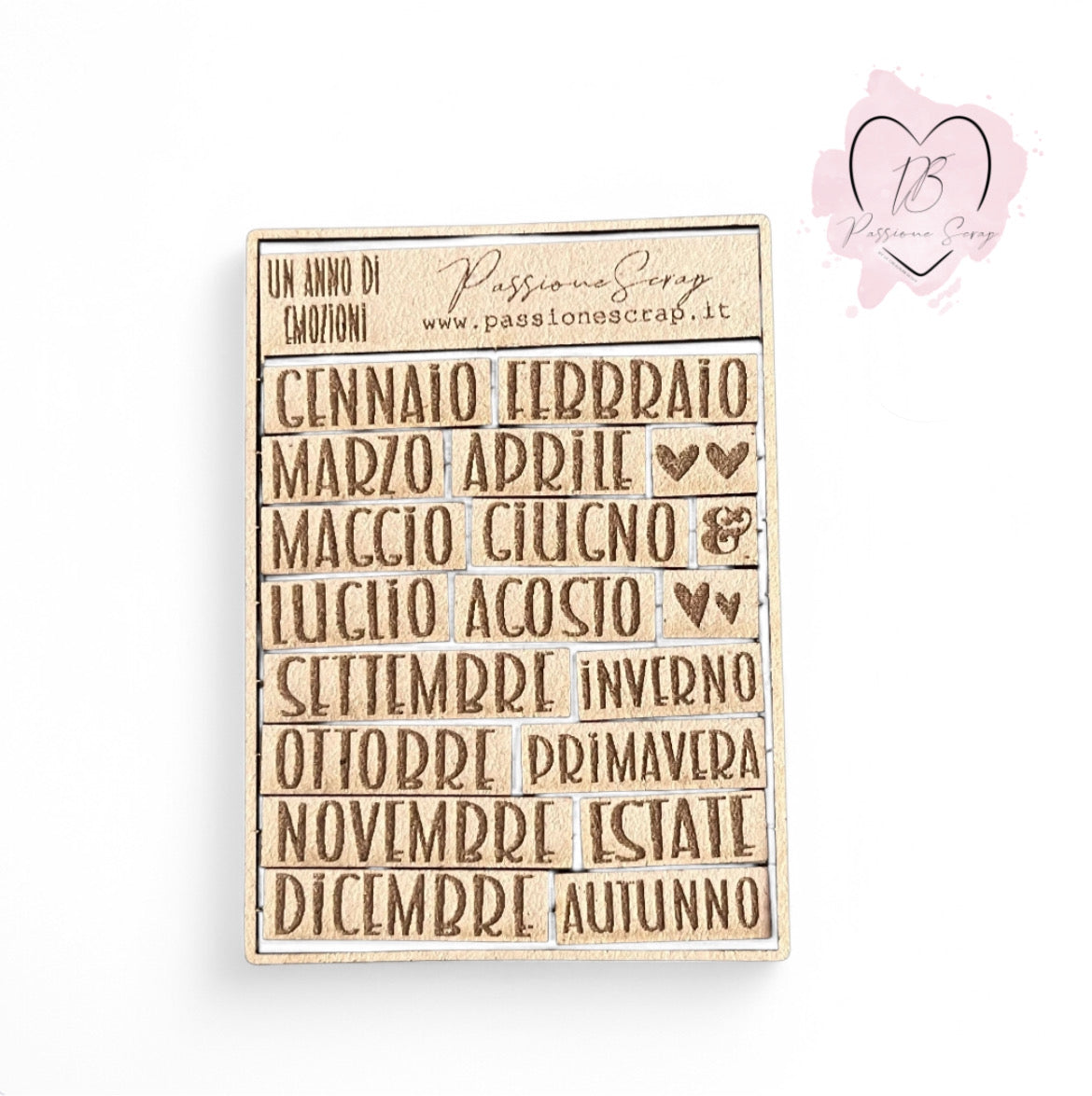 Un anno di emozioni elementi Chipboard