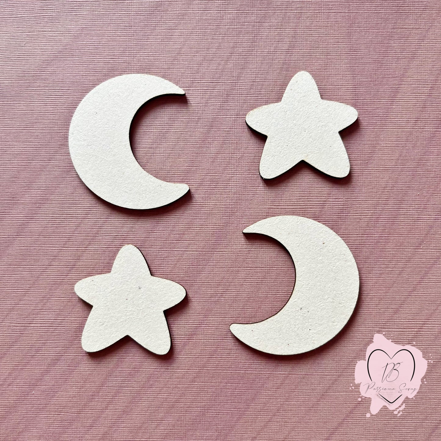 Shaker stella e luna + elementi decorativi " Un mondo di coccole"