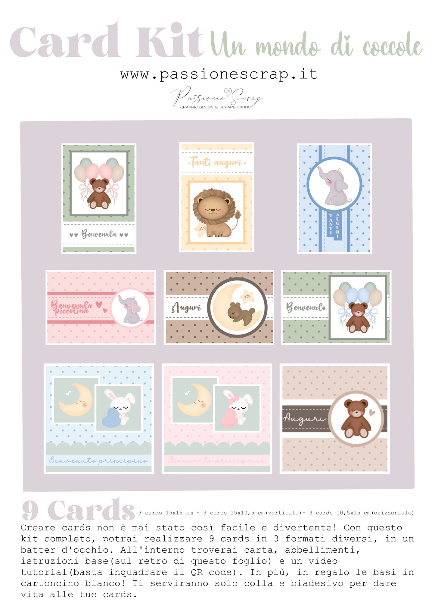 Card Kit Un mondo di coccole Bimbo e bimba