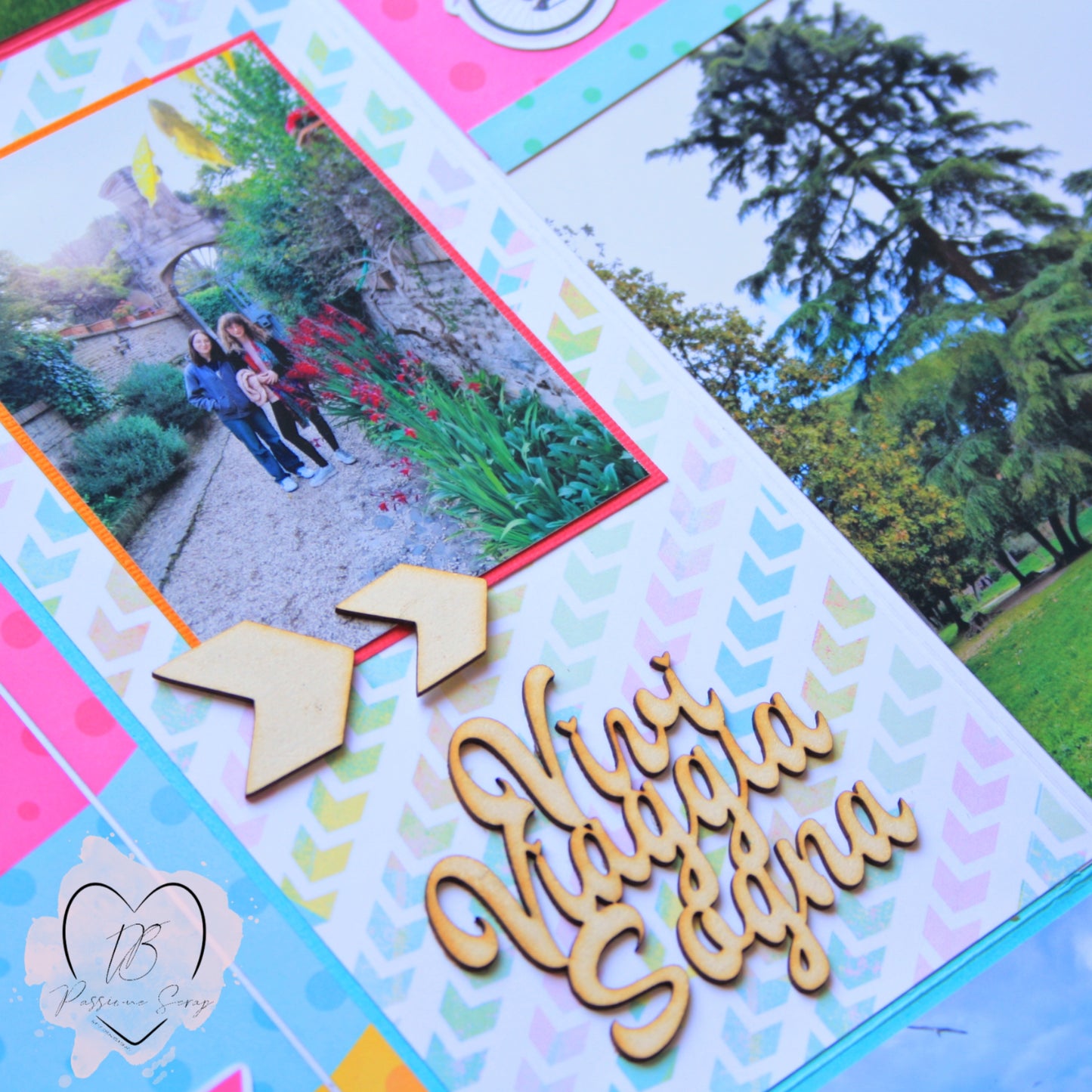 Chipboard elementi decorativi Vivi Viaggia Sogna- Gira Mondo