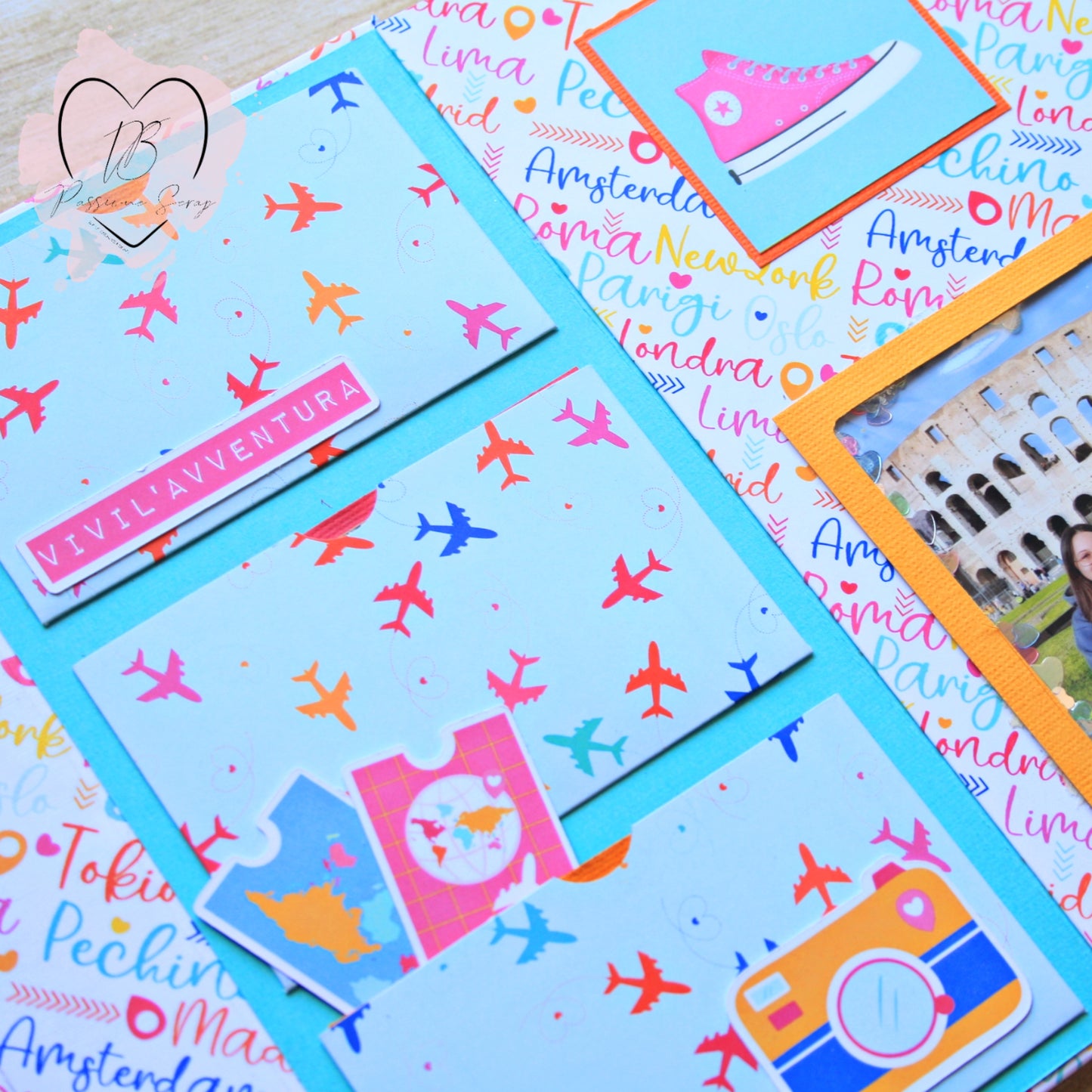 Paper Pad 12 x 12" Gira Mondo (tema viaggi)