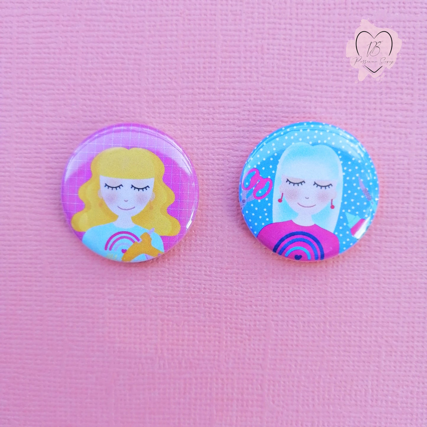 2 buttons "Amiche di Scrap" set 3