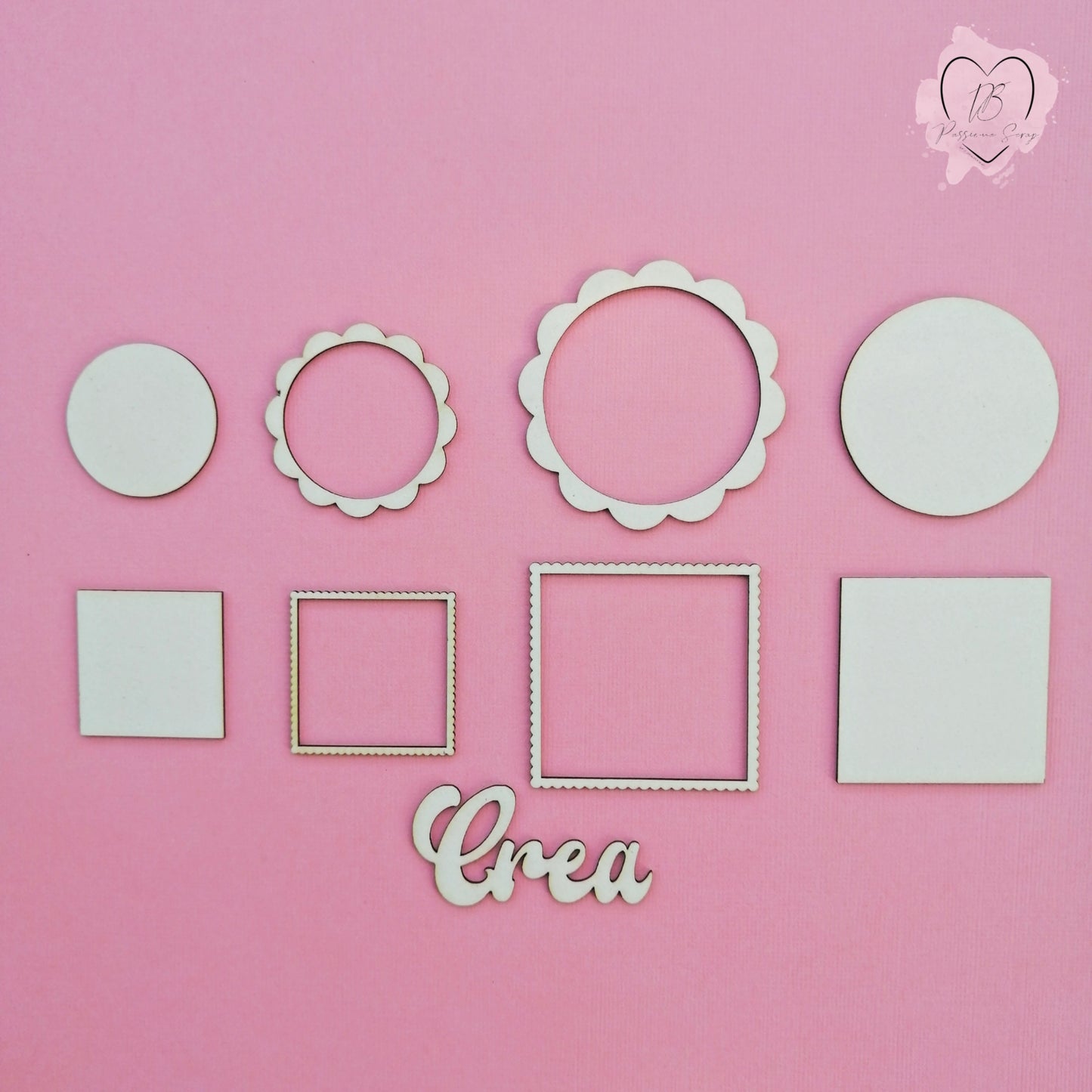 Cornici decorative e scritta "Crea" "Amiche di Scrap"