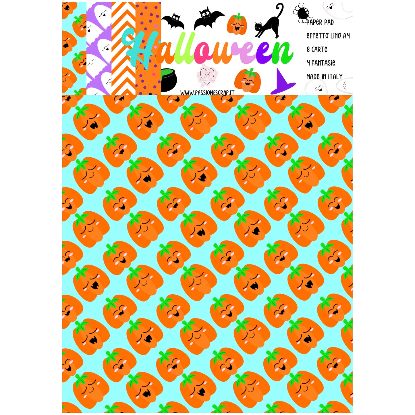 Paper pad carta tramata Effetto lino A4 Tema Halloween