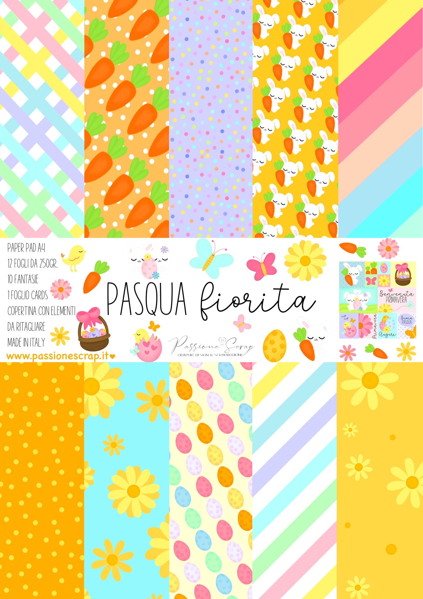 Paper Pad in A4"Pasqua Fiorita"