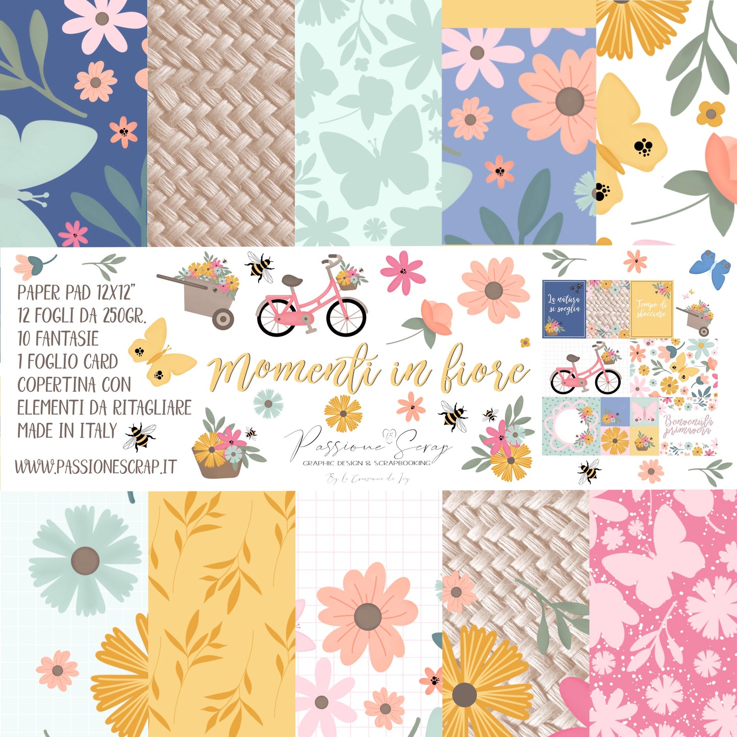 Paper Pad 12 x 12" "Momenti in fiore"