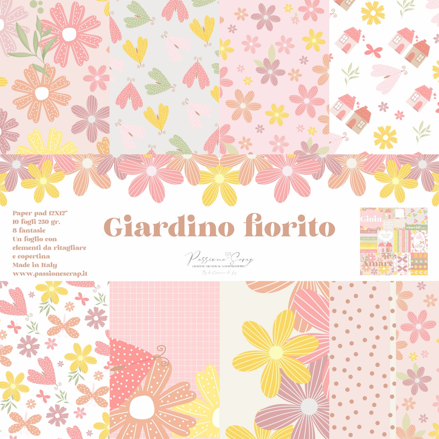 Paper Pad 12 x 12" "Giardino Fiorito"