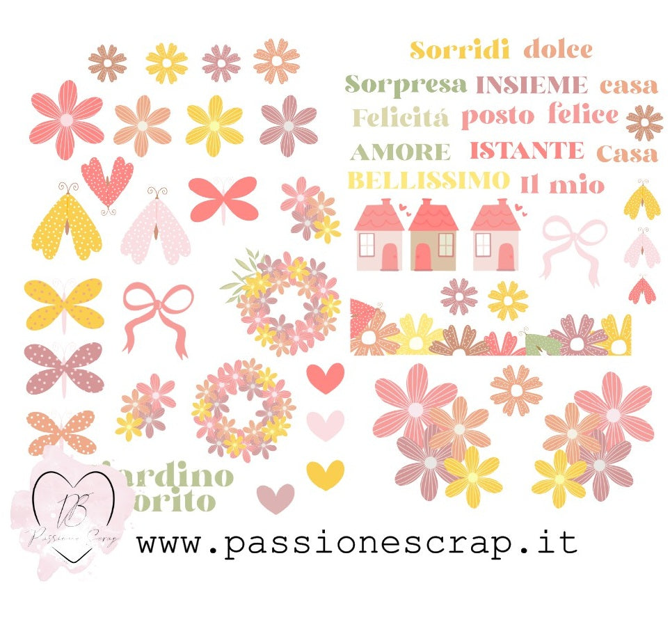 50 Die cuts "Giardino fiorito"