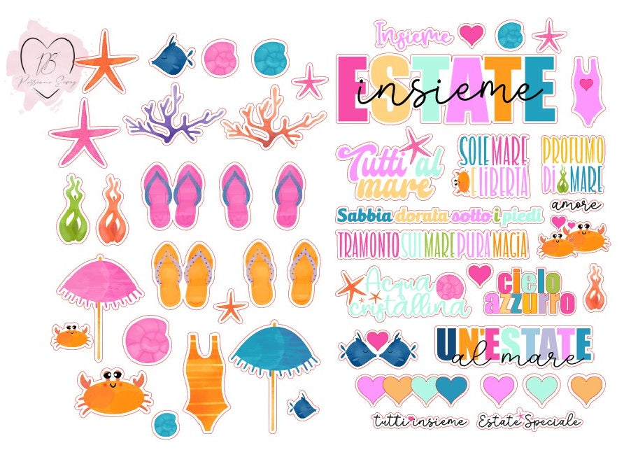50 Die cuts "Tutti al mare"