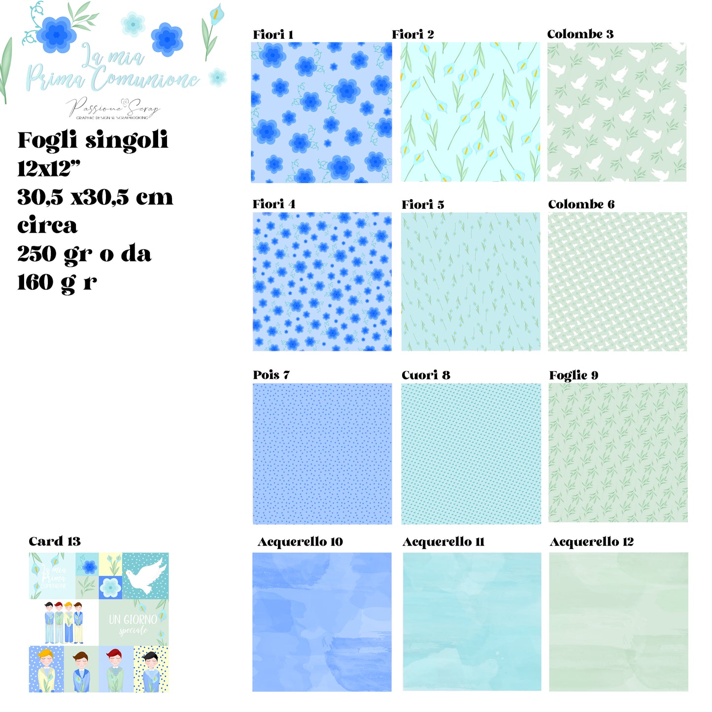 Fogli singoli La mia prima Comunione Bimbo