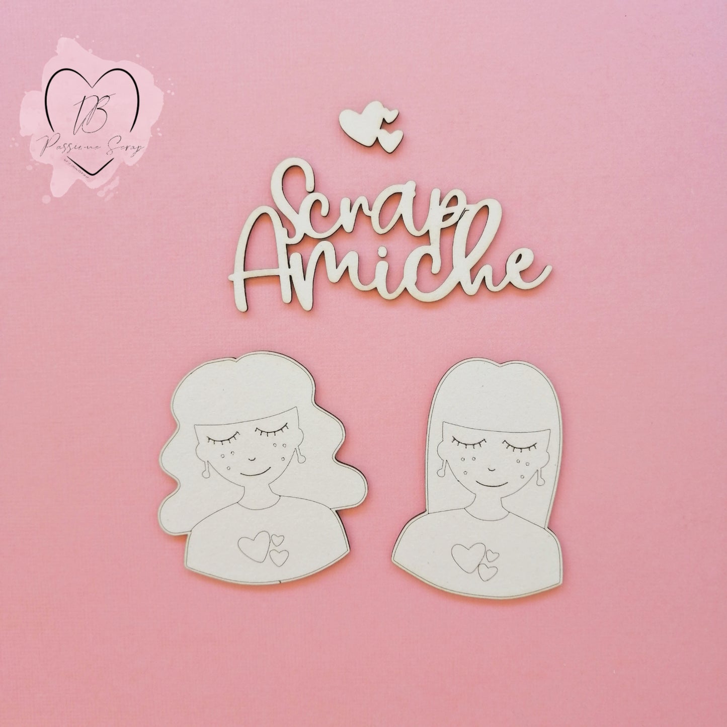 Abbellimenti chipboard "Amiche di Scrap"
