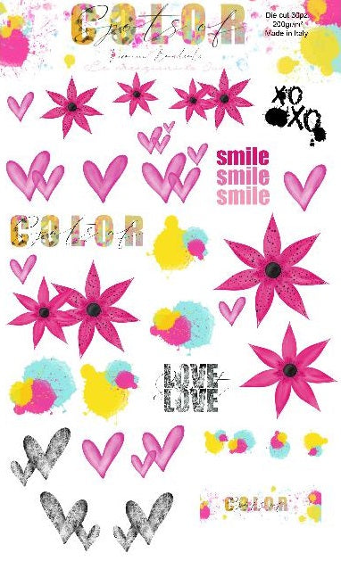 Die cuts Spots of color