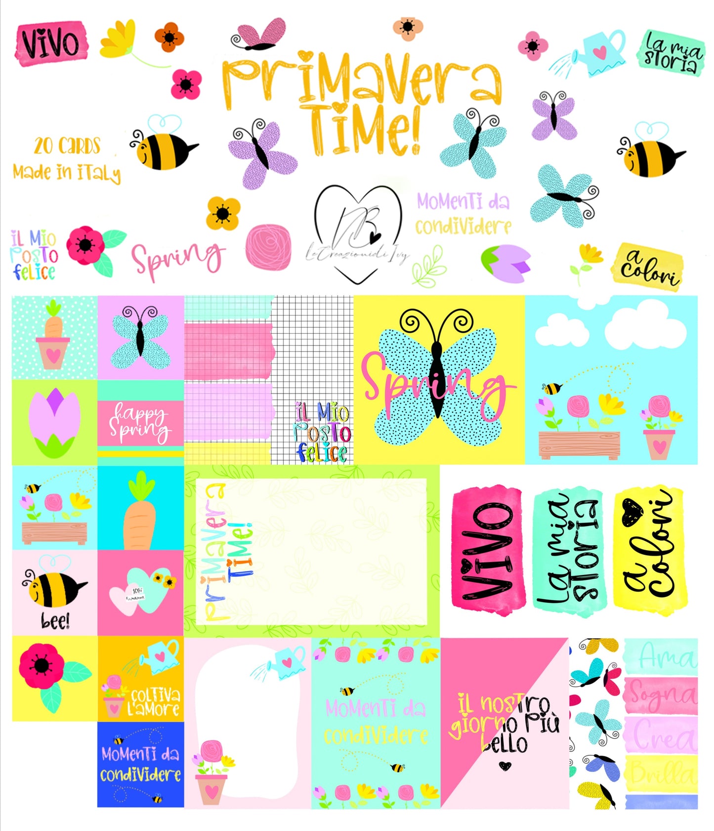 Cards pretagliate Primavera Time