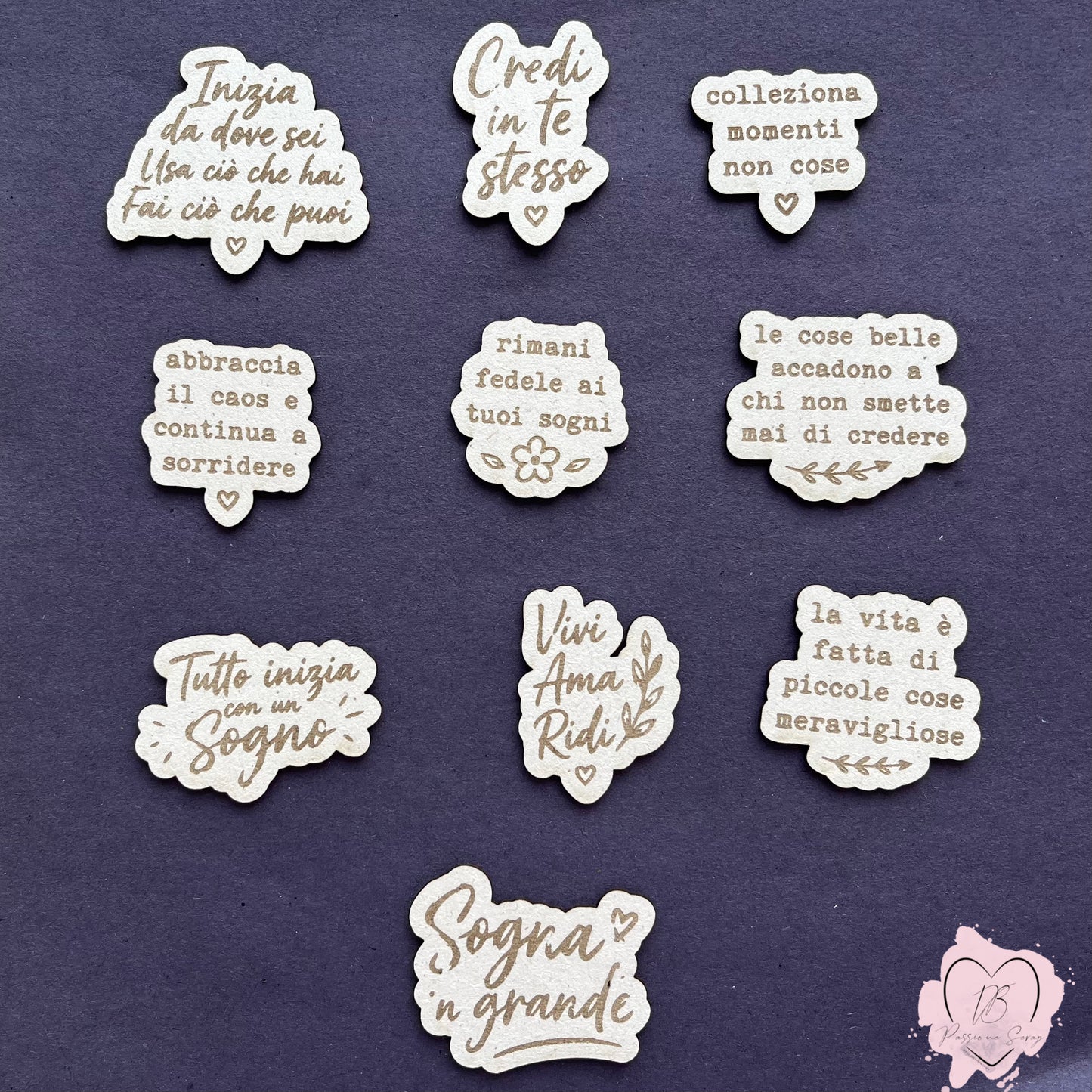 Chipboard set 1 frasi Frammenti