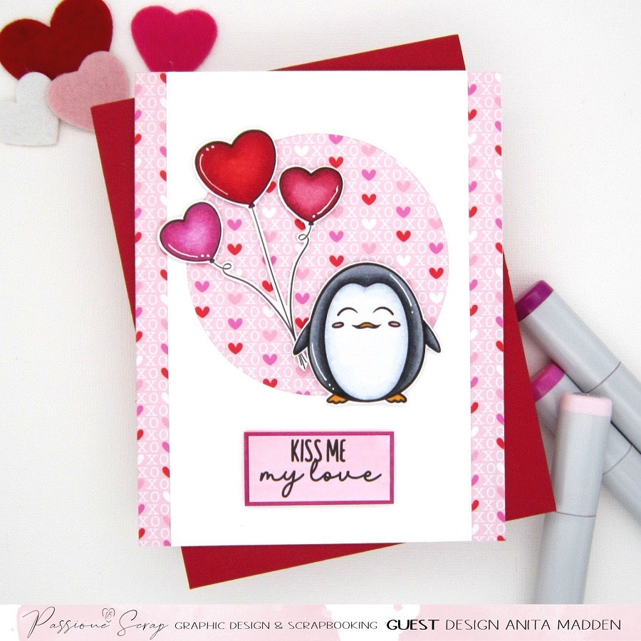 Digi stamps (timbri digitali) da colorare Pinguini C'è amore nell'aria