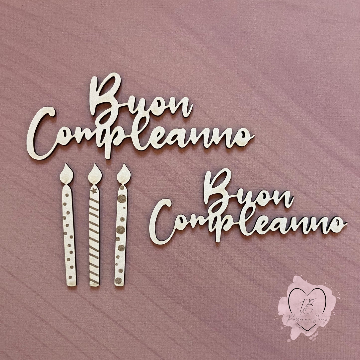 Chipboard set.3 "Buon Compleanno"