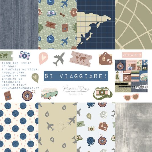 Paper pad 12 x12" Si Viaggiare!