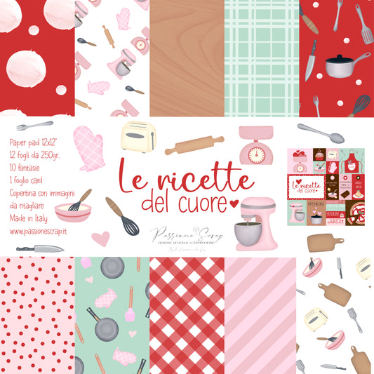 Paper Pad 12 x 12" "Le ricette del cuore"